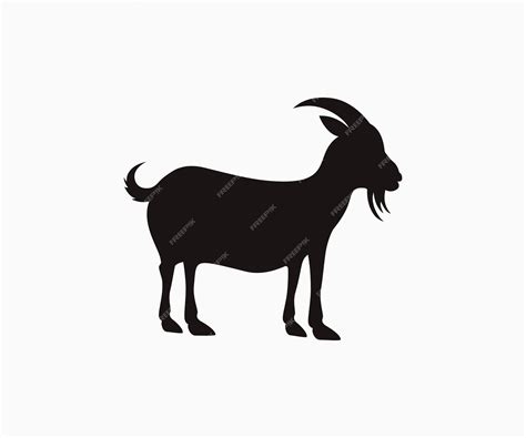 Premium Vector Black Goat Symbol Vector Icon Sign Goat Animal Farm