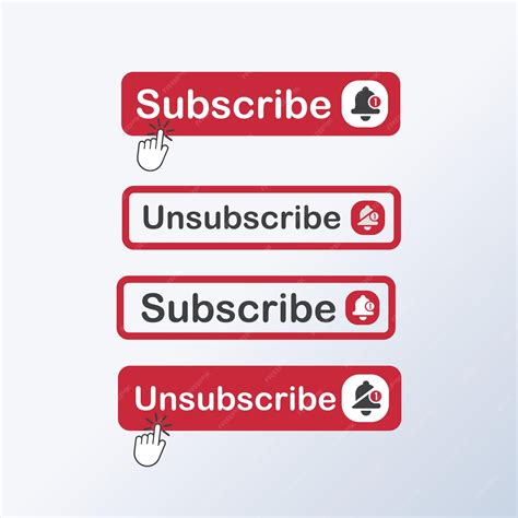 Premium Vector | Subscribe and unsubscribe button icon with bell on
