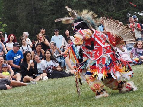 Young Indigenous Man Dancing At Edmonton`s Heritage Days July 20 2022