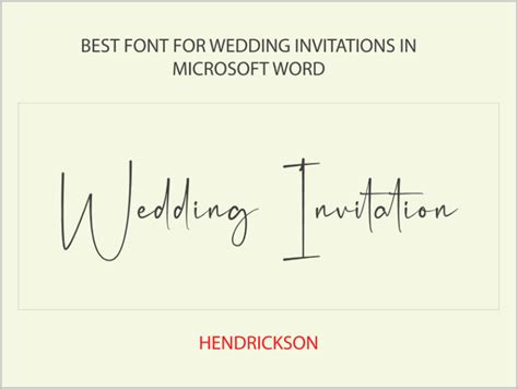 Best Font For Wedding Invitations In Microsoft Word