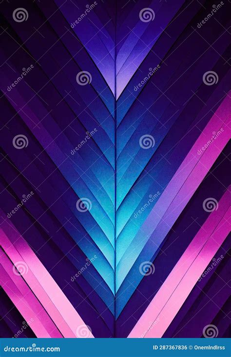 Glowing Blue Purple Neon Glowing Abstract Geometric Background Stock Illustration