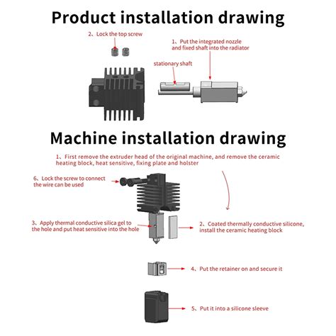 For Bambu Lab X1 P1p Printer Upgraded 3d Extrusion Head Hot End Cht Nozzle Thermistor Bamboo