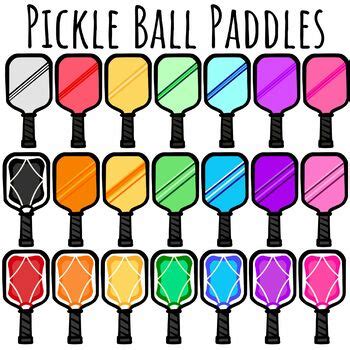 Pickle Ball Paddle Clip Art Paddles With Stripes And Designs In