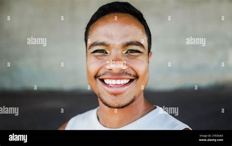 Lgbt Pride Gay Man Wearing Makeup Smiling On Camera Equality Diversity And Non Binary