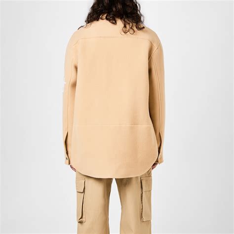 Jil Sander Logo Car Coat Men Sand Stone 233 Flannels