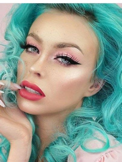 Vivid Hair Color Makeup Nails Blue Hairstyles Sexy Makeup Things To