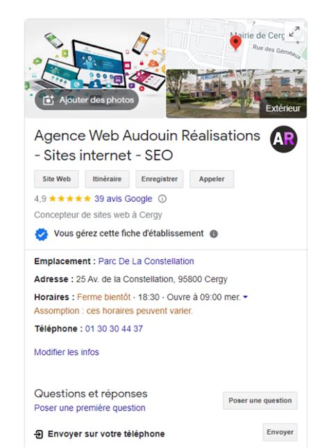 Comment Cr Er Une Fiche Google My Business Audouin R Alisations