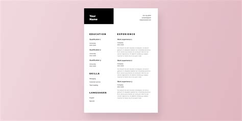 A4 CV Resume Template Figma