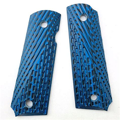 2pieces Tactics Pistol 1911 Full Size Grips Blue G10 Grips Custom Grips