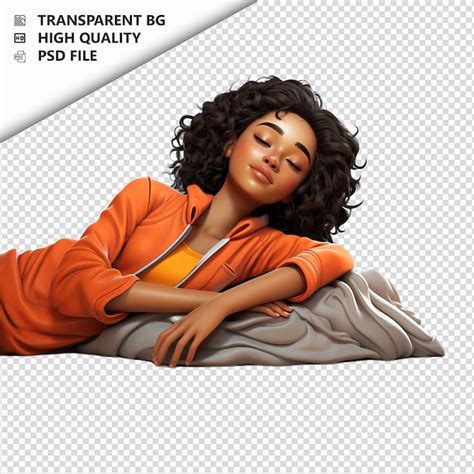 Mujer Latina Durmiendo En D Estilo De Dibujos Animados Fondo Blanco Iso Archivo Psd Premium