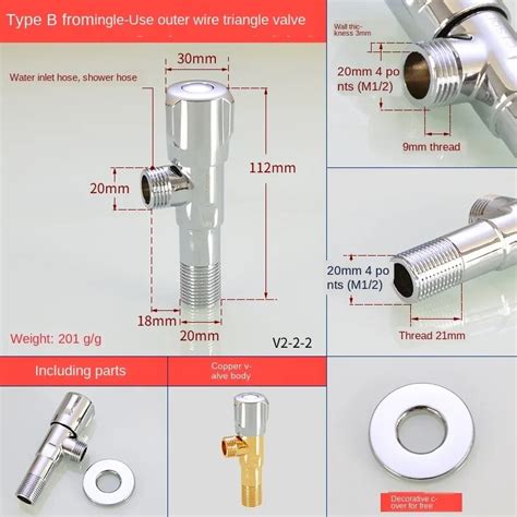 Large Flow Angle Valve Special For Gas Water Heater1 2IN 3 4IN Full Open Diameter Ball Core Hot