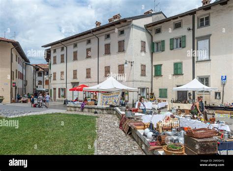 Village Partial View And Antique Market Venzone Italy Stock Photo Alamy