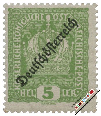 AUSTRIA 1918 5 Heller Military Stamps Austrian Crown