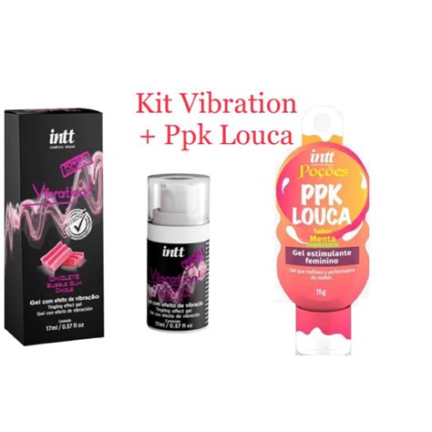 Kit Vibrador Liquido Vibration Power 17ml Ppk Louca 15g Intt Sabores Vibrador Intt Sex Shop