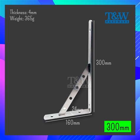 Heavy Duty Stainless Steel L Shaped Wall Shelf Support Bracket Tandw Hardware Shopee Malaysia