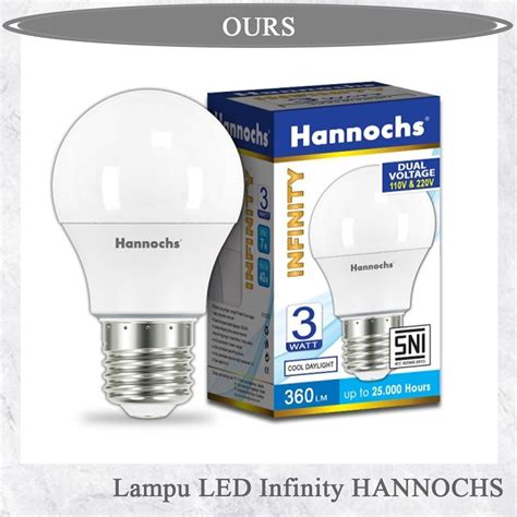 Jual Hannochs Lampu LED Infinity 3 Watt Cahaya Putih Paket 3 PCS