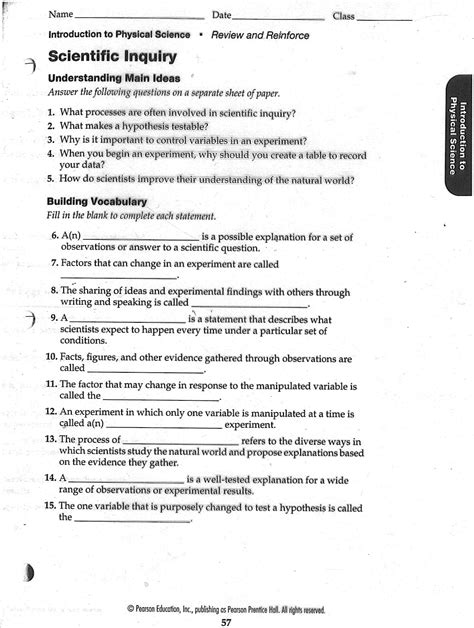 Scientific Method Worksheets Answers