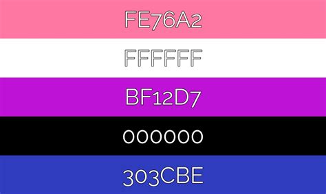 Hex Color Codes Hex Codes Intersex Flag Nonbinary Flag Pi Symbol Pansexual Flag Bi Flag