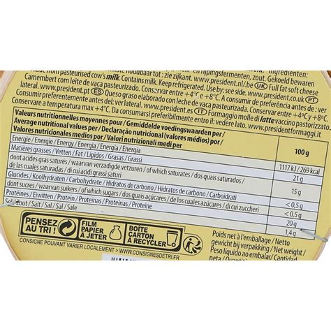 President Camembert Cheese 250g Camembert And Brie Cheese Dairy