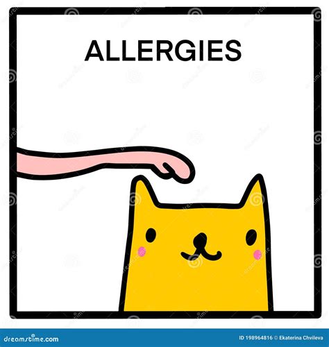Allergies Hand Drawn Vector Illustration Icon in Cartoon Comic Style