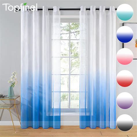 Topfinel Градиентная вуаль, прозрачные шторы для гостиной, спальни ...