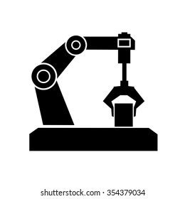 Mechanical Industrial Robot Arm Icons Set Stock Vector Royalty Free