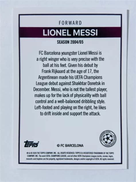 Lionel Messi Fc Barcelona Topps The Lost Rookie Season