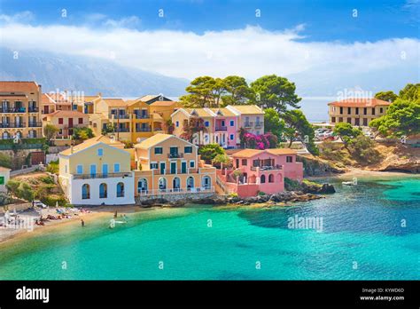 Assos Village Kefalonia Island Greece Stock Photo Alamy