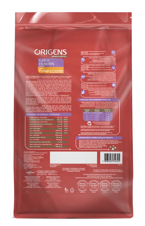 Origens Premium Especial Gatos Filhotes Sabor Frango E Cereais Adimax