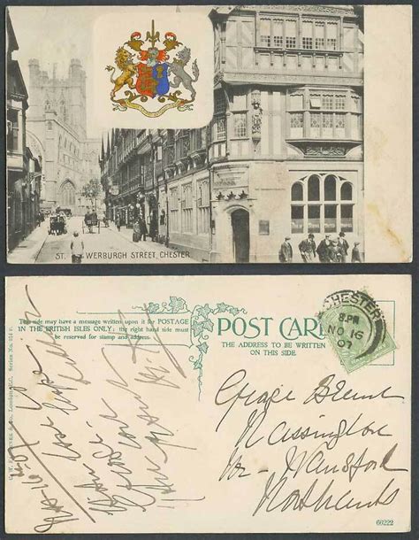 Cheshire Old Postcard St Werburgh Street Chester Cathedral Coat