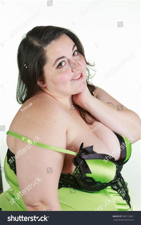 Plus Size Bbw Brunette Woman Posing Stock Photo Shutterstock