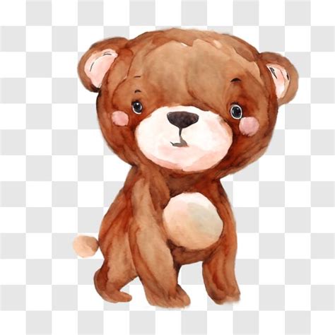 T L Charger Aquarelle D Un Ours En Peluche Debout Png En Ligne