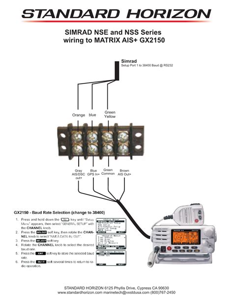 Standard Horizon Wiring To Simrad Nse And Nss To Gx2150 2 Owner Manual