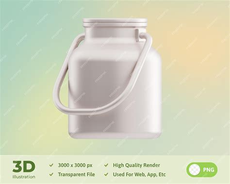 Premium Psd Milk Bucket Farming 3d Illustration