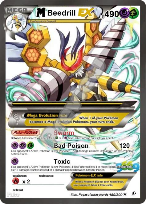 M Beedrill Ex Pokemon Card Etsy