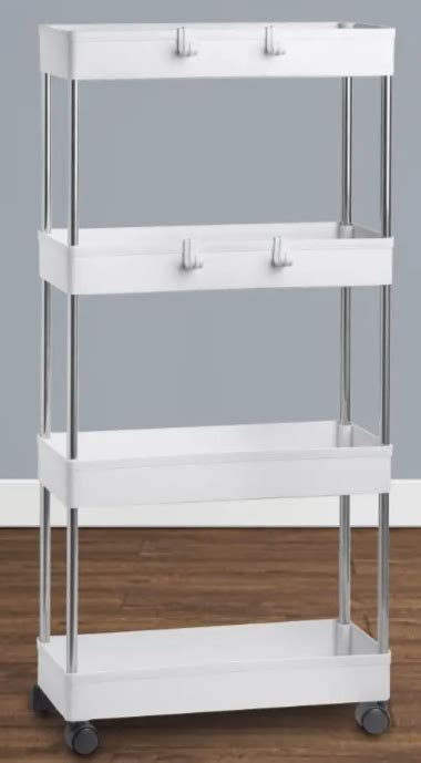 Полка для ванной и туалета узкая на колесиках Plast Home | отзывы