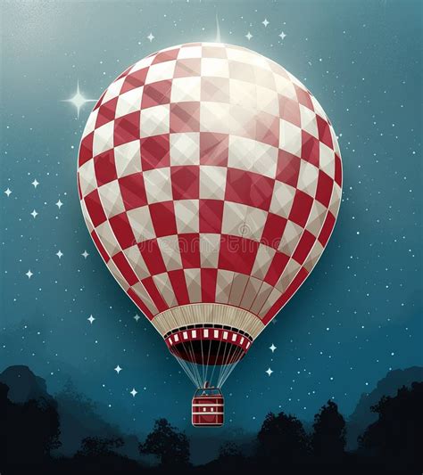 Hot Air Balloon In Sky Digital Generated Fantasy Travel Tourism Theme Illustration Stock Image