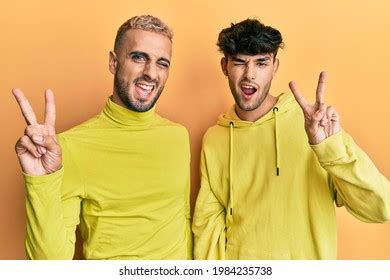 Homosexual Gay Couple Standing Together Wearing Stock Photo Shutterstock