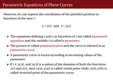 SOLUTION Parametric Plane Curves Studypool