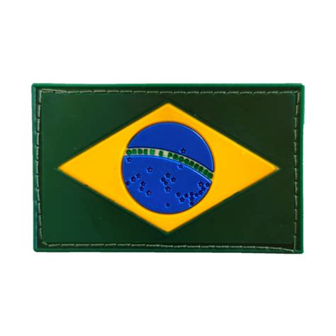 Patch Bordado Bandeira Brasil Emborrachado Moto Clube Ban