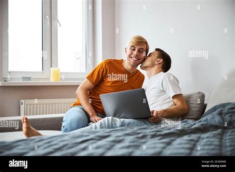 Happy Gay Couple Cuddling Hi Res Stock Photography And Images Alamy