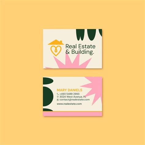 psd flat design real estate business card