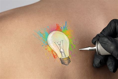Tattooing Idea Concept On Naked Back Stock Image Image Of Fashion Machine 132570273
