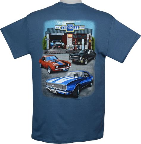 By Nova And Chevelle Muscle Car T Shirt 100 Cotton Preshrunk Blue Joe