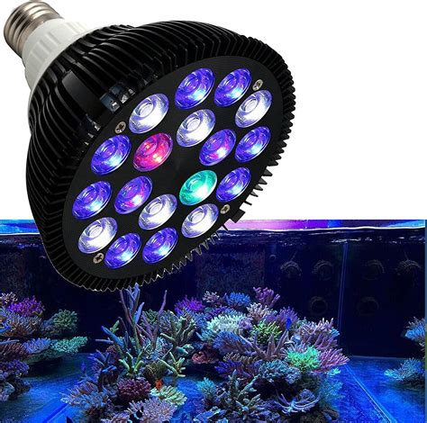 18W LED Aquarium Light Full Spectrum Led Grow Lamp Bulb with UV for Coral Reef Grow Fish Tank ...