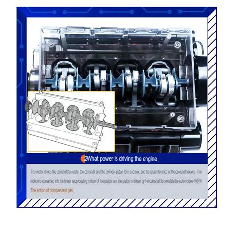 Купить V8 Модель двигателя внутреннего сгорания Строительный комплект ...