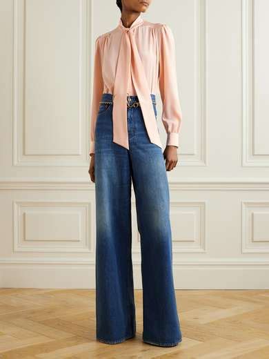 CHLOÉ Pussy bow silk crepe de chine blouse NET A PORTER