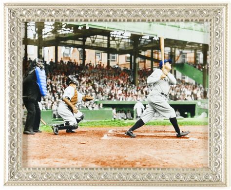 Babe Ruth Custom Framed Colorized Photo Display Pristine Auction