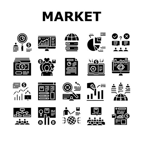 Market Research And Analysis Icons Set Vector 10168922 Vector Art At Vecteezy