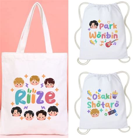 Jual Totebag Tas Serut Riize SM Entertaiment Kpop Korea Lucu Kanvas